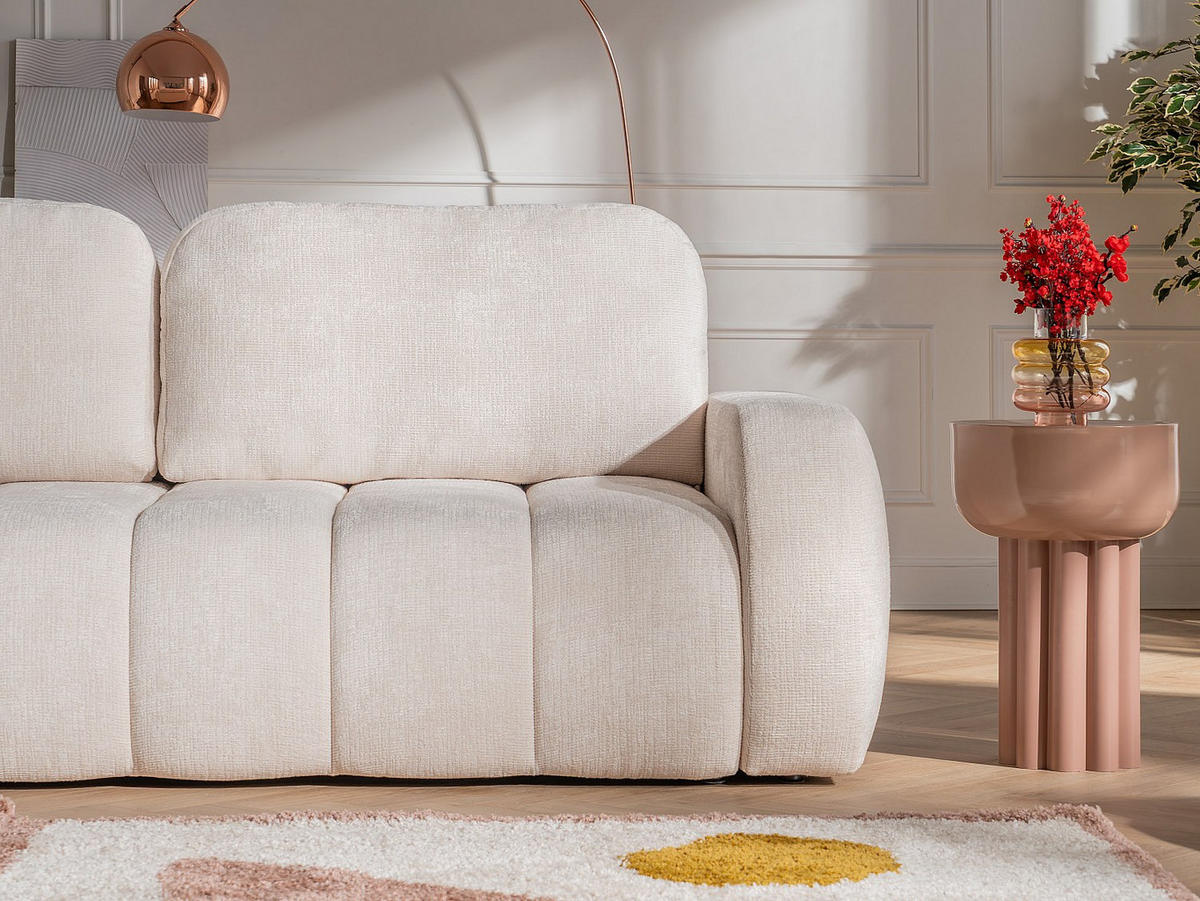 BEISTELLTISCH aus Metall - Beige - NILARA - Beige, Metall (40/40/60cm) - Vente-Unique