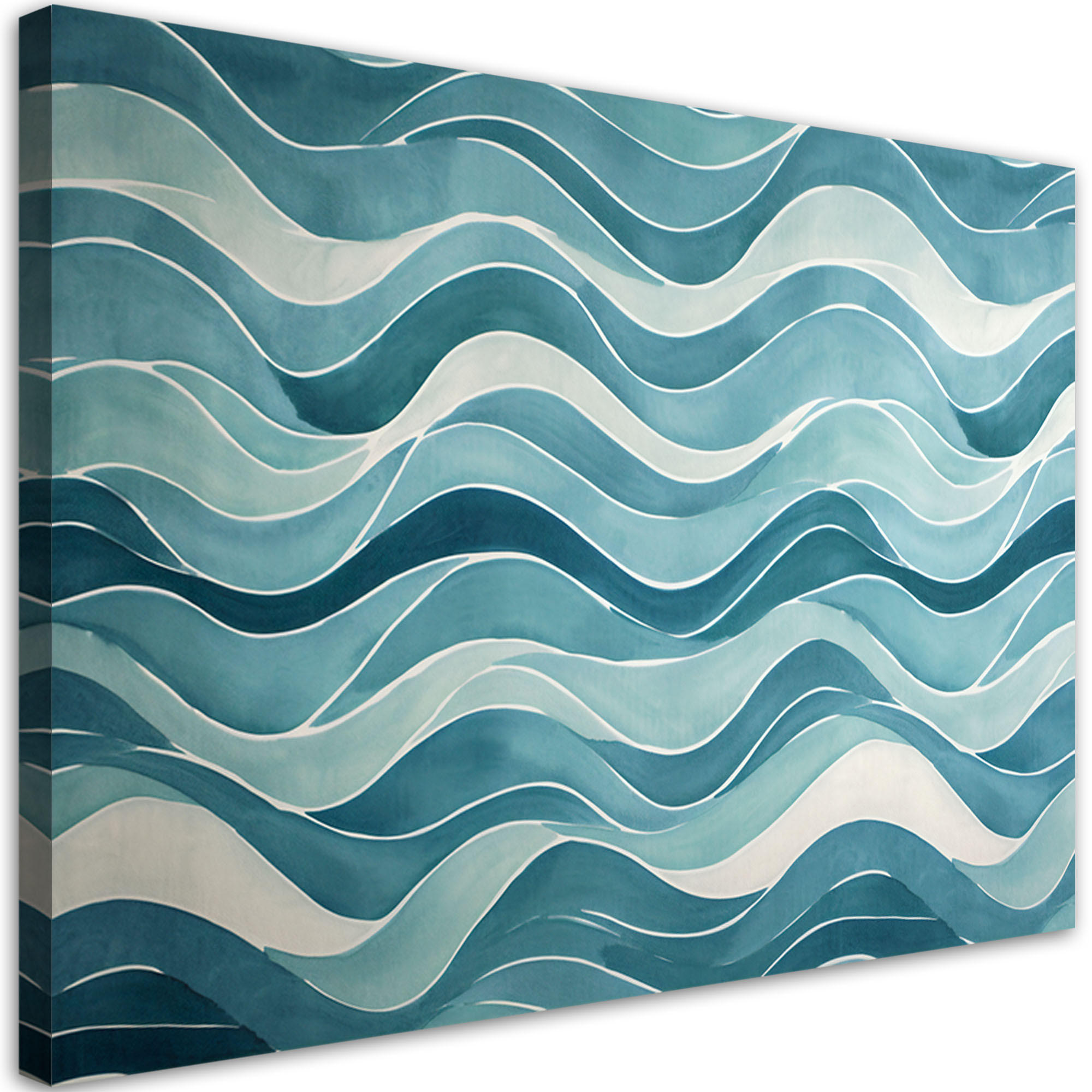 LEINWANDBILD Blaue Retro Abstraktion 120x80cm - Blau, Textil (120/80cm) - Feeby