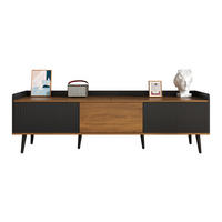 TV-SCHRANK 160cm 3 Türen Schwarz Holz MDF - Schwarz, Holz (48.26/18.42/119.38cm) - FLIEKS