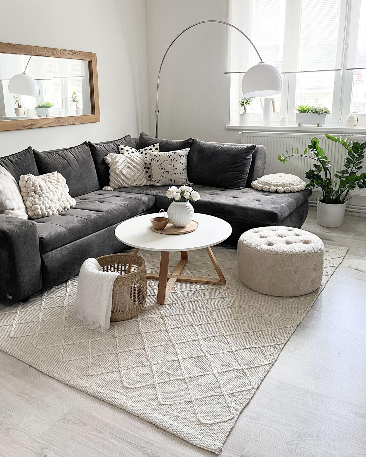 POUF Tampa 55/55/30 cm - Beige, Textil (55/30/55cm) - Beliani
