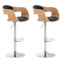 BARHOCKER 2er Set Nadan Stoff Natura/dunkelgrau - Grau, Textil/Metall (50/88/48cm) - DELUKE