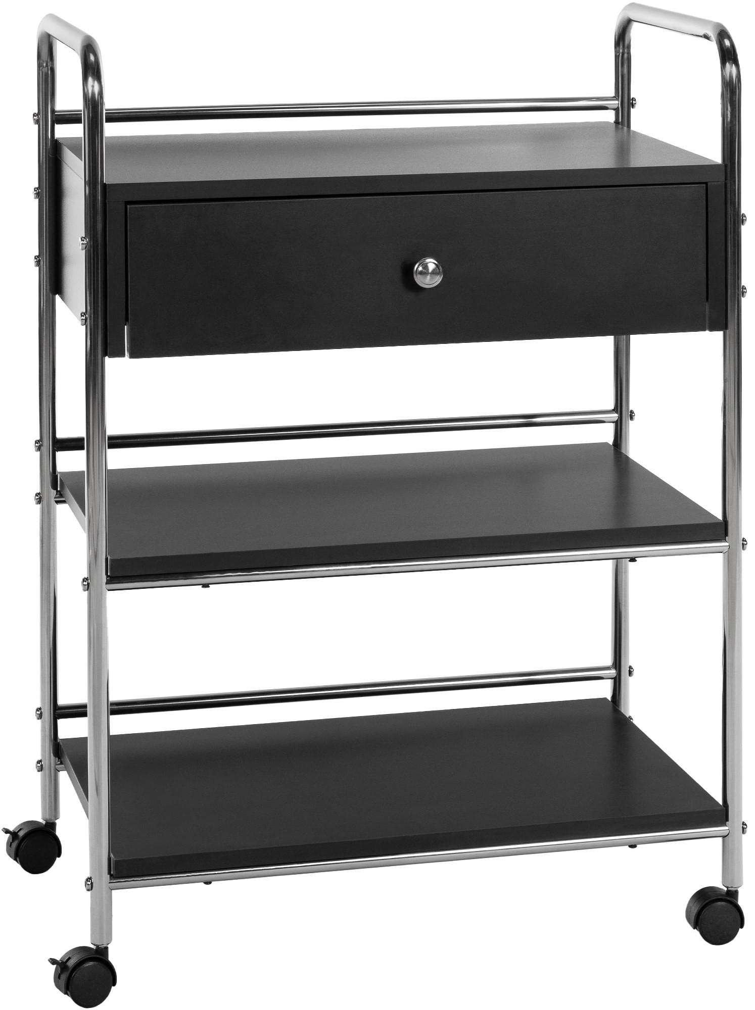 SERVIERWAGEN Holz Schwarz - Schwarz, Holz/Metall (59/82/36cm) - CLP