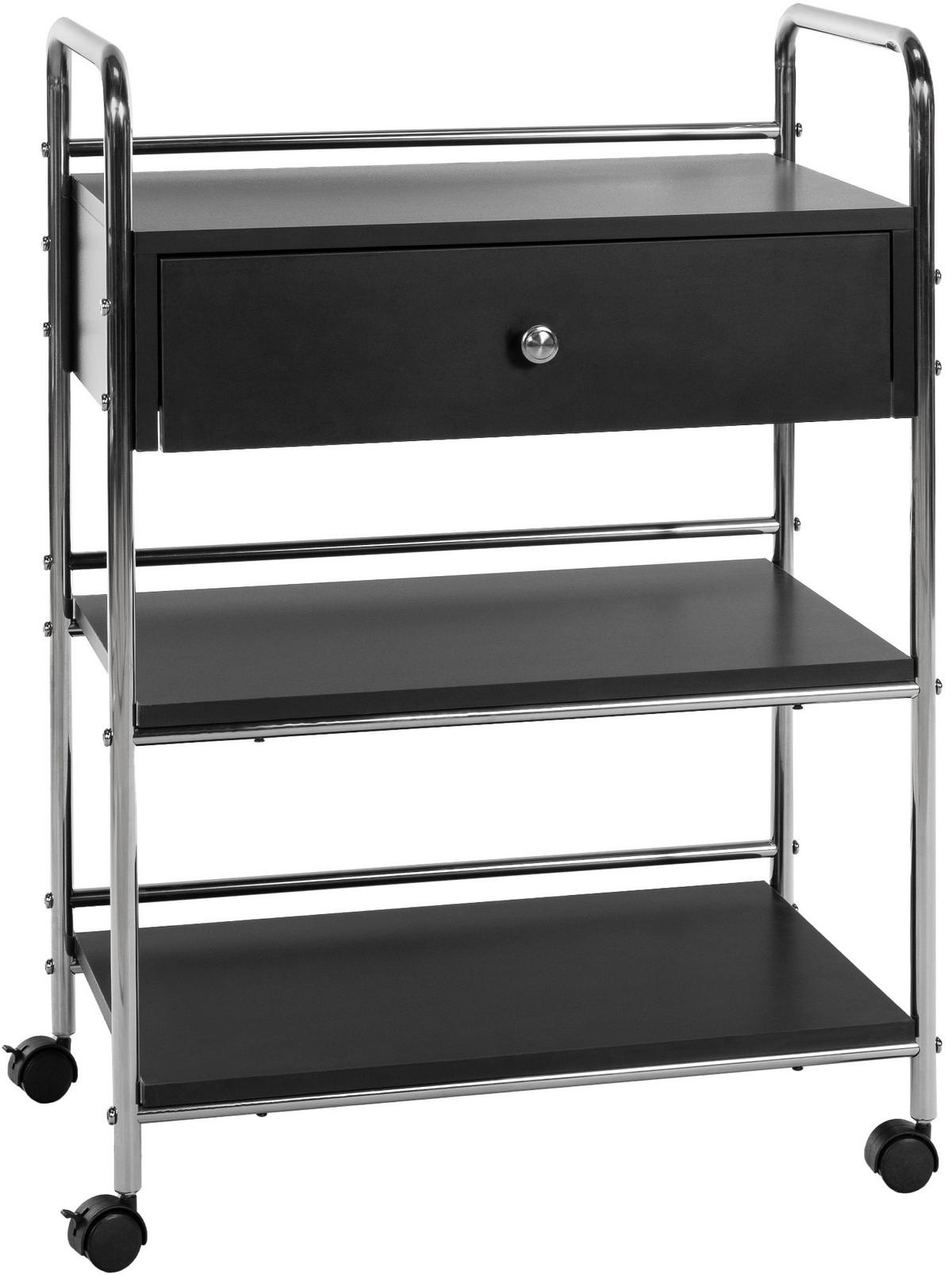 SERVIERWAGEN Holz Schwarz - Schwarz, Holz/Metall (59/82/36cm) - CLP