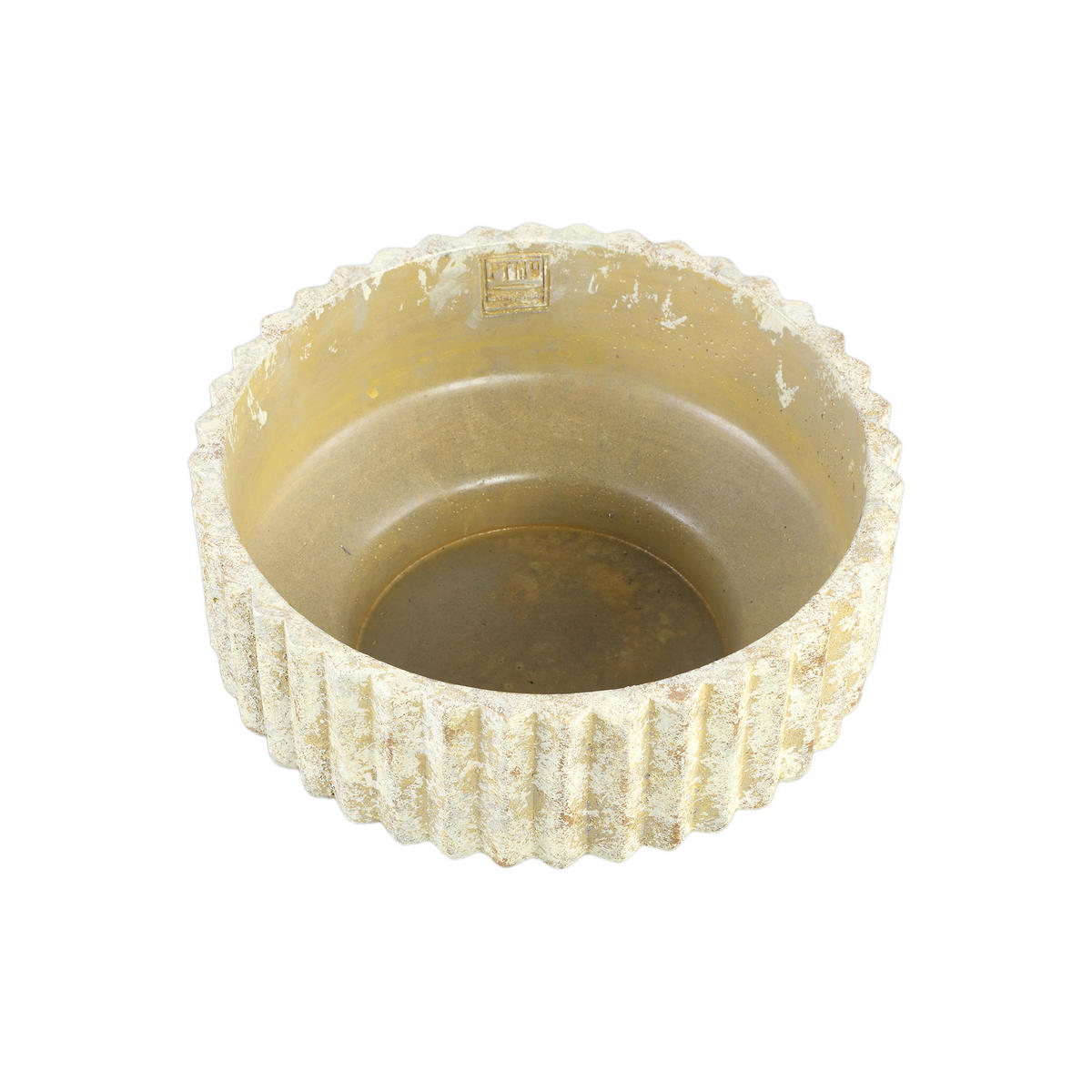 TOPF Gabriel Beige 30/30/15cm - Beige, Stein (15cm) - PTMD Collection