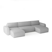 WOHNLANDSCHAFT Eckcouch Hellgrau Varde U - Hellgrau, Textil (185/70/398cm) - Fedve