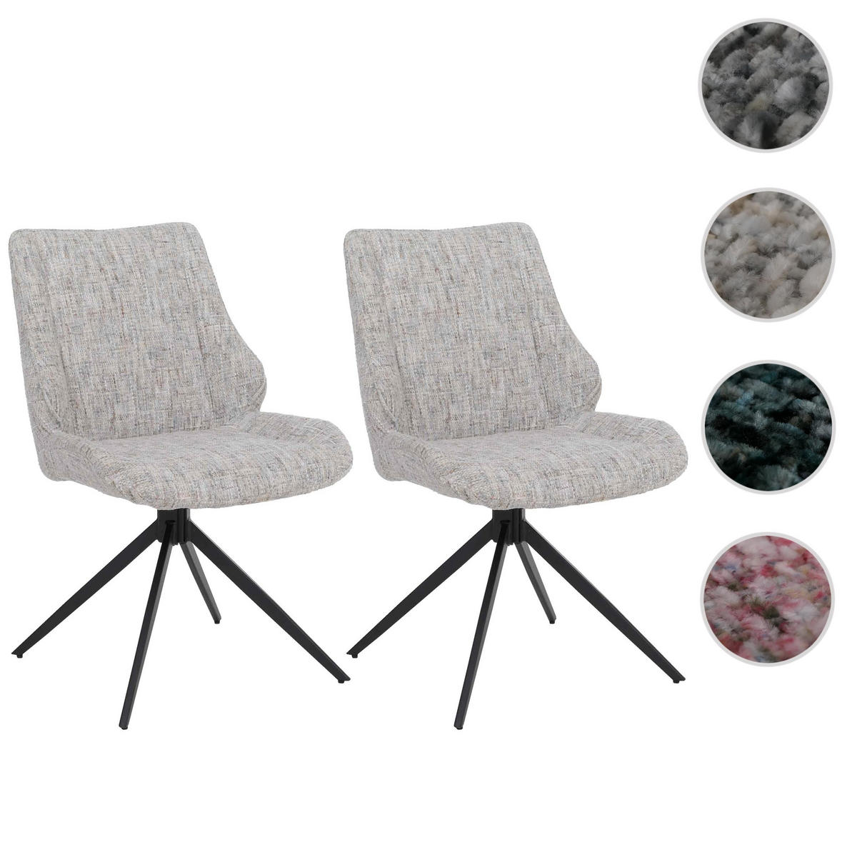 ESSZIMMERSTUHL Schwarz, Cremeweiß 2er-Set - Creme/Schwarz, Textil (55/88/63cm) - MCW