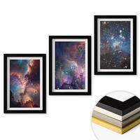 WANDBILDER 3er-Set - 20x30 cm Schwarzer Rahmen - Kosmische Sternenlandschaften - Schwarz, Kunststoff (20/30cm) - ArtPrintCave