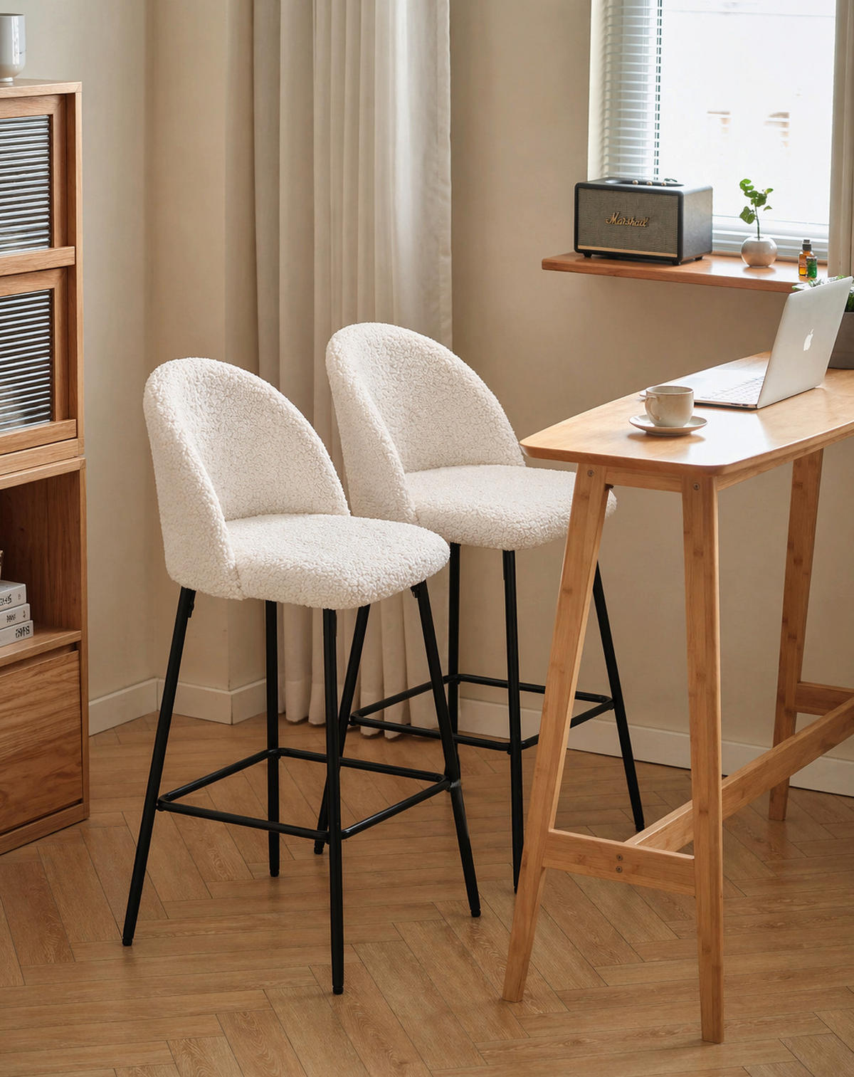 BARHOCKER 2er-Set Metall Weiß - Weiß, Metall (45/99/51cm) - Nordlys