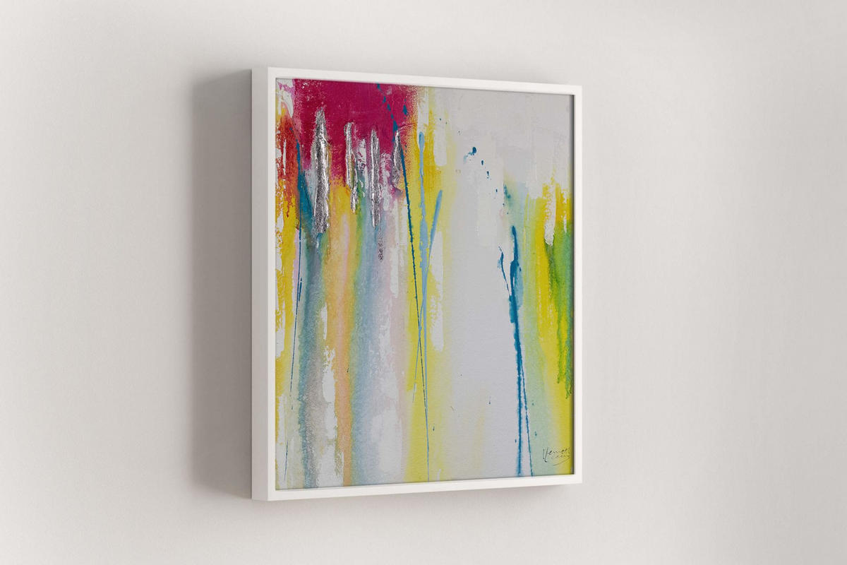 RUČNĚ MALOVANÝ AKRYLOVÝ OBRAZ, 50/50 CM - různobarevná, dřevo/textil (50/50cm) - KUNSTLOFT