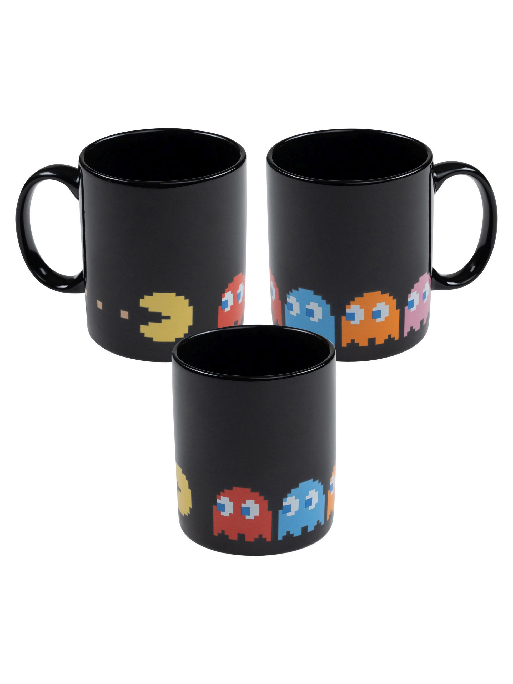 KAFFEEBECHER Pac-Man Schwarz 320 ml - Schwarz, Keramik (0.32L) - United Labels