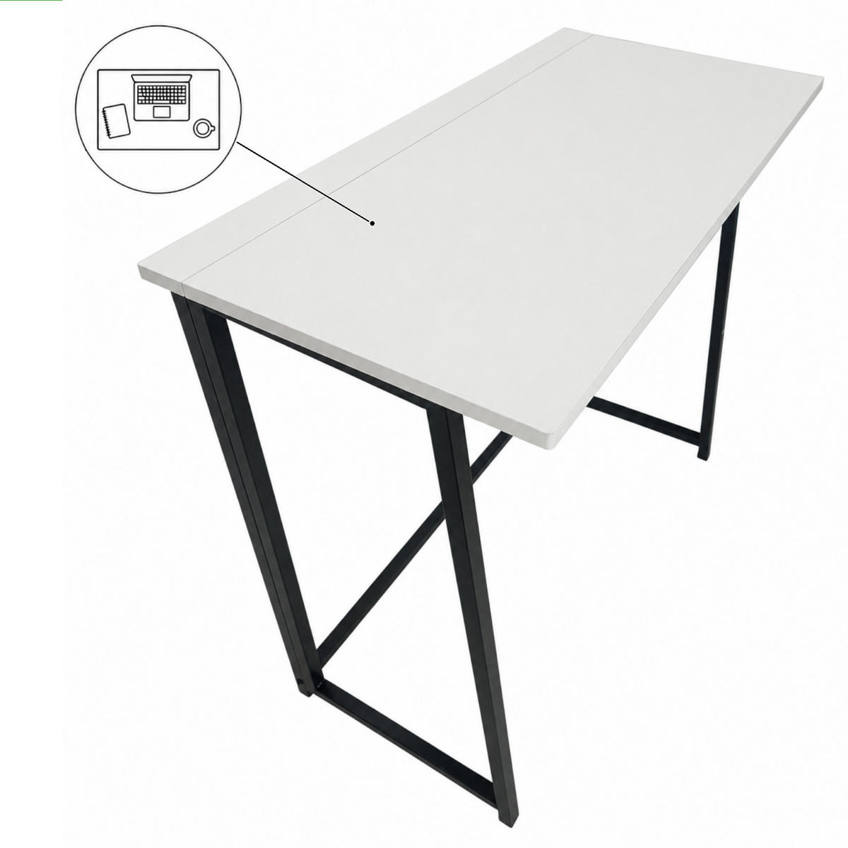 KLAPPSCHREIBTISCH MDF Metall Weiß Schwarz 80 x 40 x 74 cm platzsparend - Schwarz/Weiß, Holzwerkstoff/Metall (40/80/74cm) - Begryf