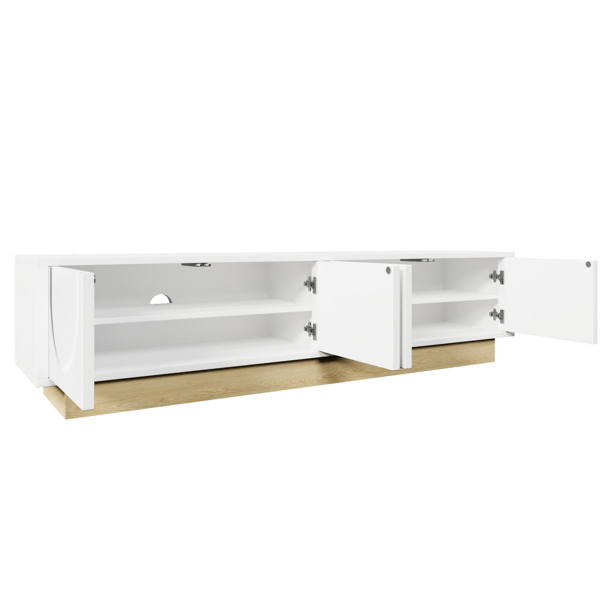 TV-ELEMENT mit 4 Türen 175 x 40 cm MDF Weiß - Weiß, Holzwerkstoff (40/41.5/175cm) - Beauniv