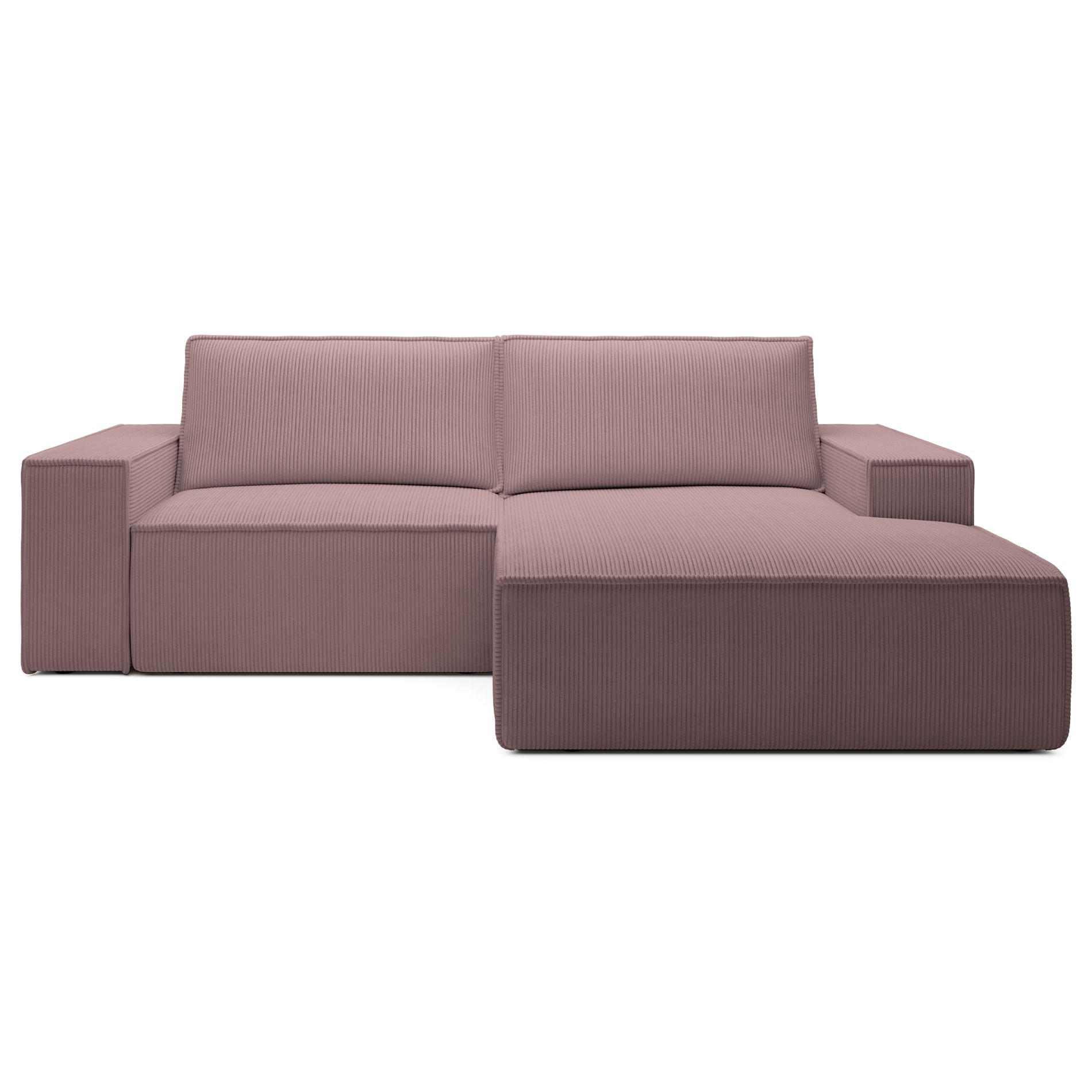 ECKSOFA Farese Mini mit Cordbezug Mauve, rechts - Flieder/Schwarz, Textil (240/167cm) - Selsey
