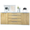 SIDEBOARD Porto Eiche Natur - Eichefarben, Holzwerkstoff (166.5/72.5/35cm) - Vladon