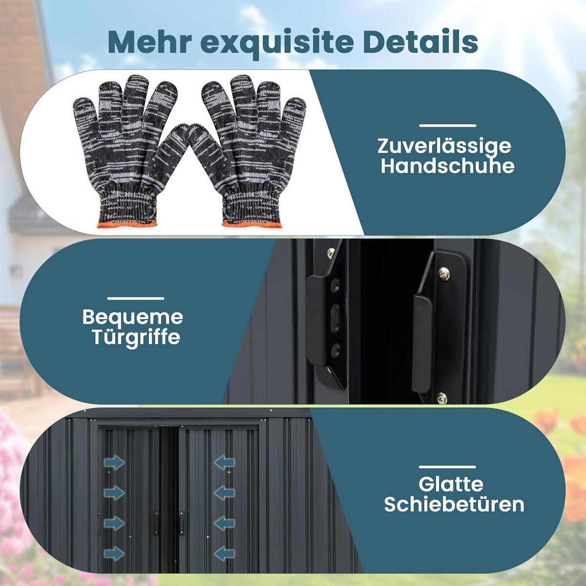 GARTENHAUS Schwarz - Schwarz, Metall (129/197/182cm) - COSTWAY