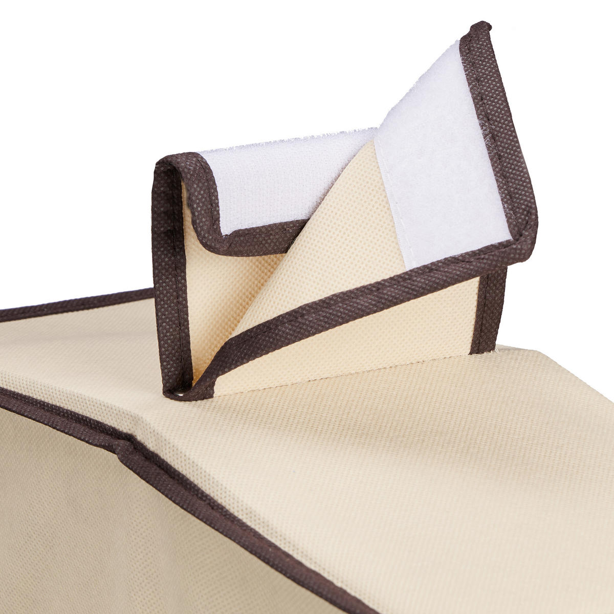 ZÁVESNÝ regál - béžová, textil/vlnitá lepenka (31cm) - Relaxdays