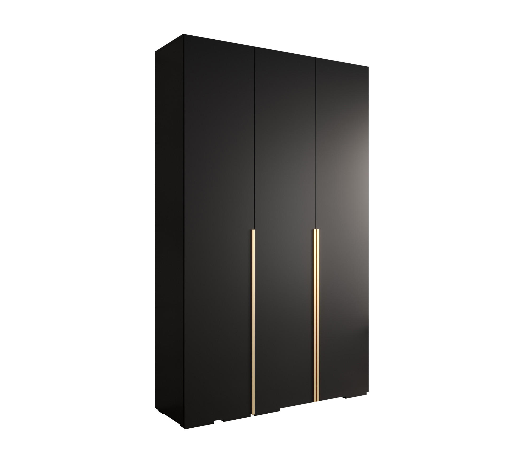 DREHTÜRENSCHRANK 236.7/150/47 3-türig - Goldfarben/Schwarz, Holz/Metall (150/236.7/47cm) - MÖBEL KRYSPOL
