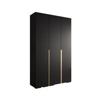 DREHTÜRENSCHRANK 236.7/150/47 3-türig - Goldfarben/Schwarz, Holz/Metall (150/236.7/47cm) - MÖBEL KRYSPOL