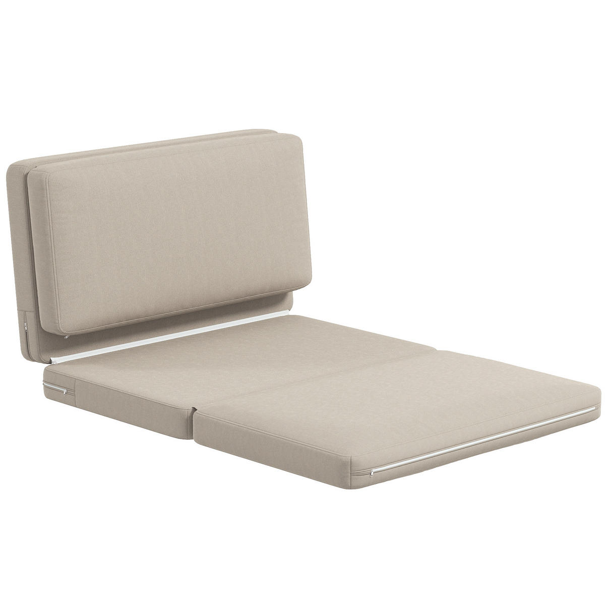 RELAXSESSEL DE-06466 2-in-1, Gästematratze, teilbar, 120 cm breit Beige - Beige, Holz/Textil (120/10/275cm) - ComfortXL