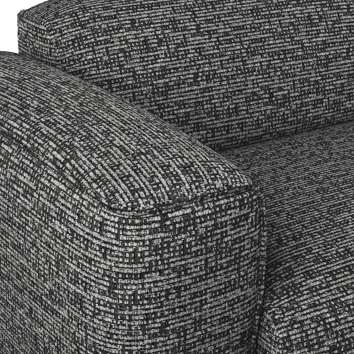 ECKSOFA mit XL-Longchair - Schwarz/Grau, Kunststoff/Textil (260/171cm) - home24