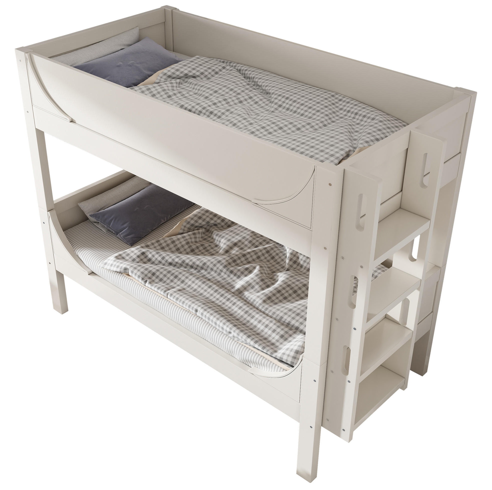 ETAGENBETT 90/200 cm Weiß, trennbar mit flexibel montierbarer Leiter - Weiß, Holzwerkstoff (90/200cm) - Flora Grace