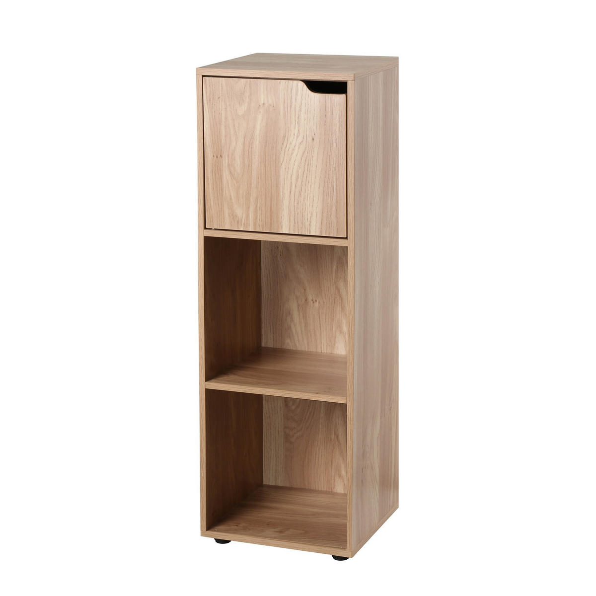 MÖBELSTÜCK mit 3 Fächern und einer Tür 29/90,8/30,7 cm - Eichefarben, Holzwerkstoff (29/90.8/30.7cm) - Calicosy
