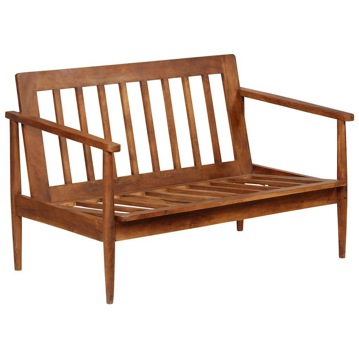 2-SITZER-SOFA Echtleder Akazienholz Braun - Braun, Leder (116/74/69cm) - vidaXL