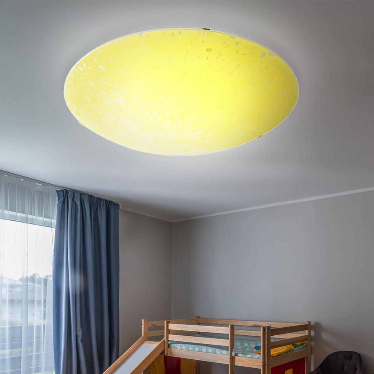 LED DECKENLEUCHTE Metall Gelb - Gelb, Glas (39.5/39.5/8cm)