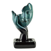 RÄUCHERKEGELHALTER Backflow blau 8/5/17 cm Keramik - Blau, Keramik (5/17/8cm) - Mondex