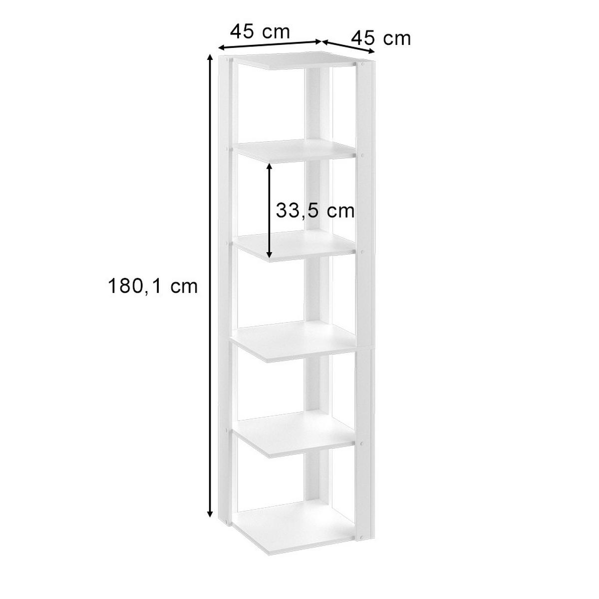 ECKREGAL Amina Weiß 45 x 180 cm - Weiß, Holzwerkstoff (45/180/45cm) - Vicco