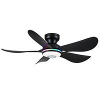 DECKENVENTILATOR Schwarz 91,4 cm mit LED und leisem DC-Motor - Schwarz, Kunststoff (91.4/91.4/24cm) - Surtime