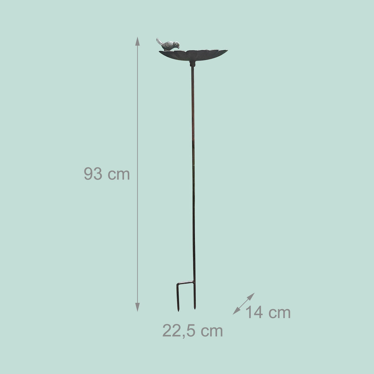 VOGELTRÄNKE - Dunkelbraun, Metall (19.5/93/17cm) - Relaxdays
