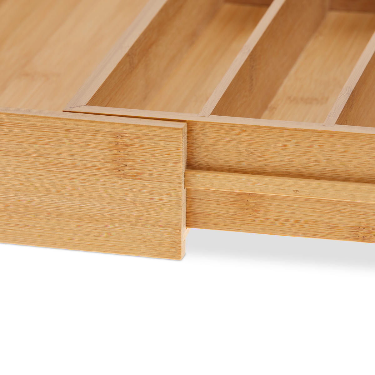 BESTECKKASTEN - Hellbraun, Holz/Kunststoff (50/5/45cm) - Relaxdays