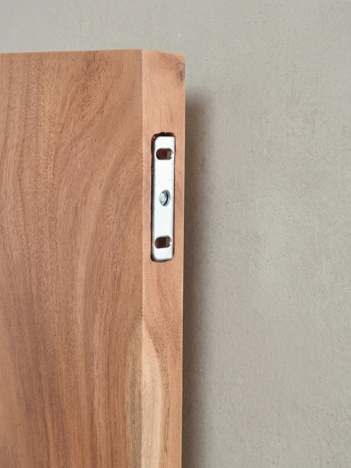 WANDREGAL Akazienholz Baumkante Rustikal, Beige 120x26x4 cm - Beige, Holz (120/4/26cm) - KADIMA DESIGN