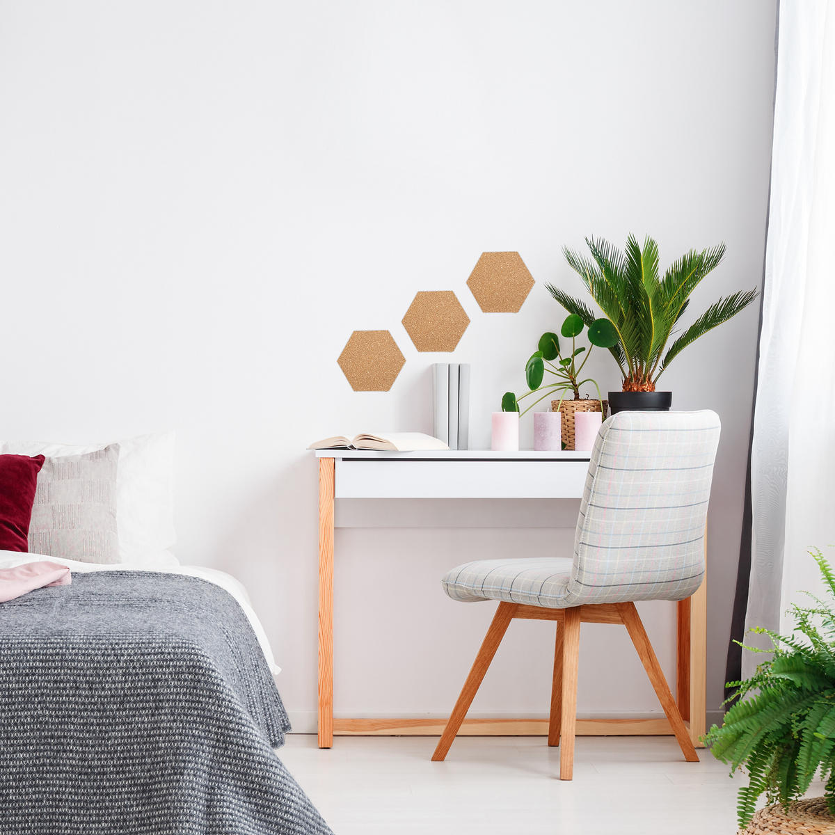 14XKORKPINNWAND - Braun, Naturmaterialien (20/17.5/0.5cm) - Relaxdays