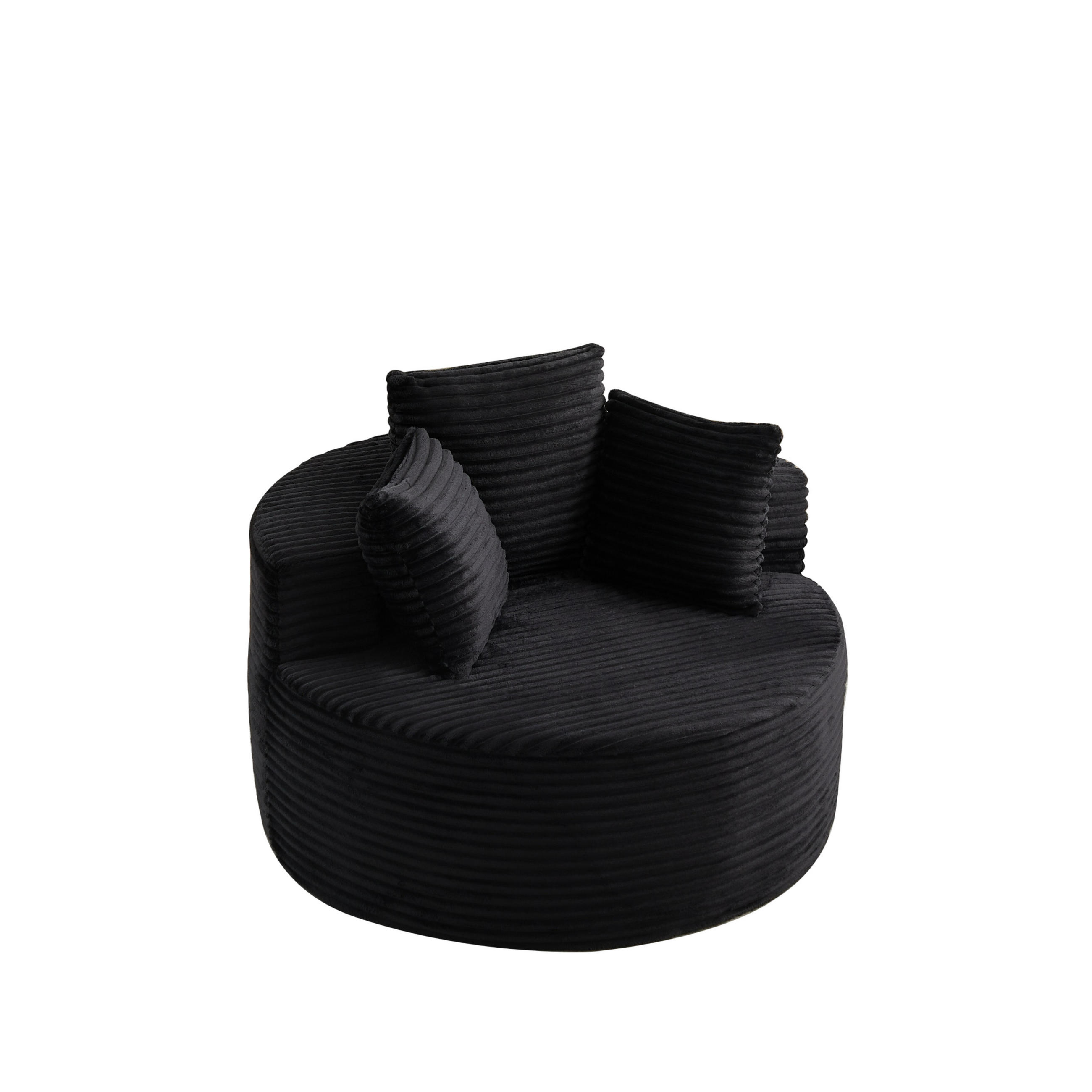 SESSEL DE-34516 minimalistisch mit 3 Kissen Schwarz - Schwarz, Textil (110/82/110cm) - ComfortXL