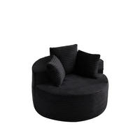 SESSEL DE-34516 minimalistisch mit 3 Kissen Schwarz - Schwarz, Textil (110/82/110cm) - ComfortXL