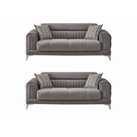 SITZGARNITUR Arica, Grau Stellvariante 2+2 - Grau, Holzwerkstoff/Kunststoff (180/80/95cm)