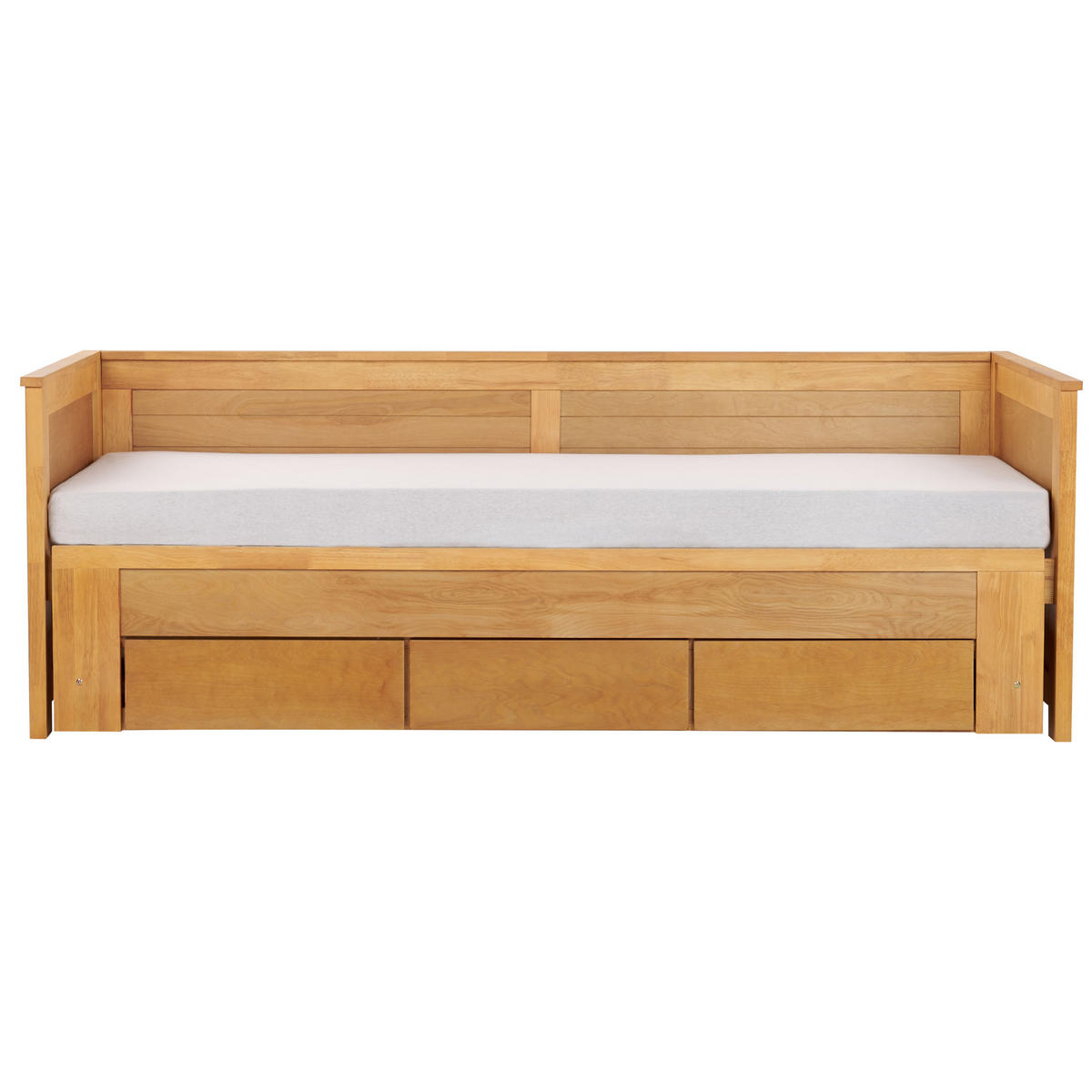 TAGESBETT Heller Holzfarbton 90-200 cm Cahors - Eschefarben, Holzwerkstoff (90/200cm) - Beliani