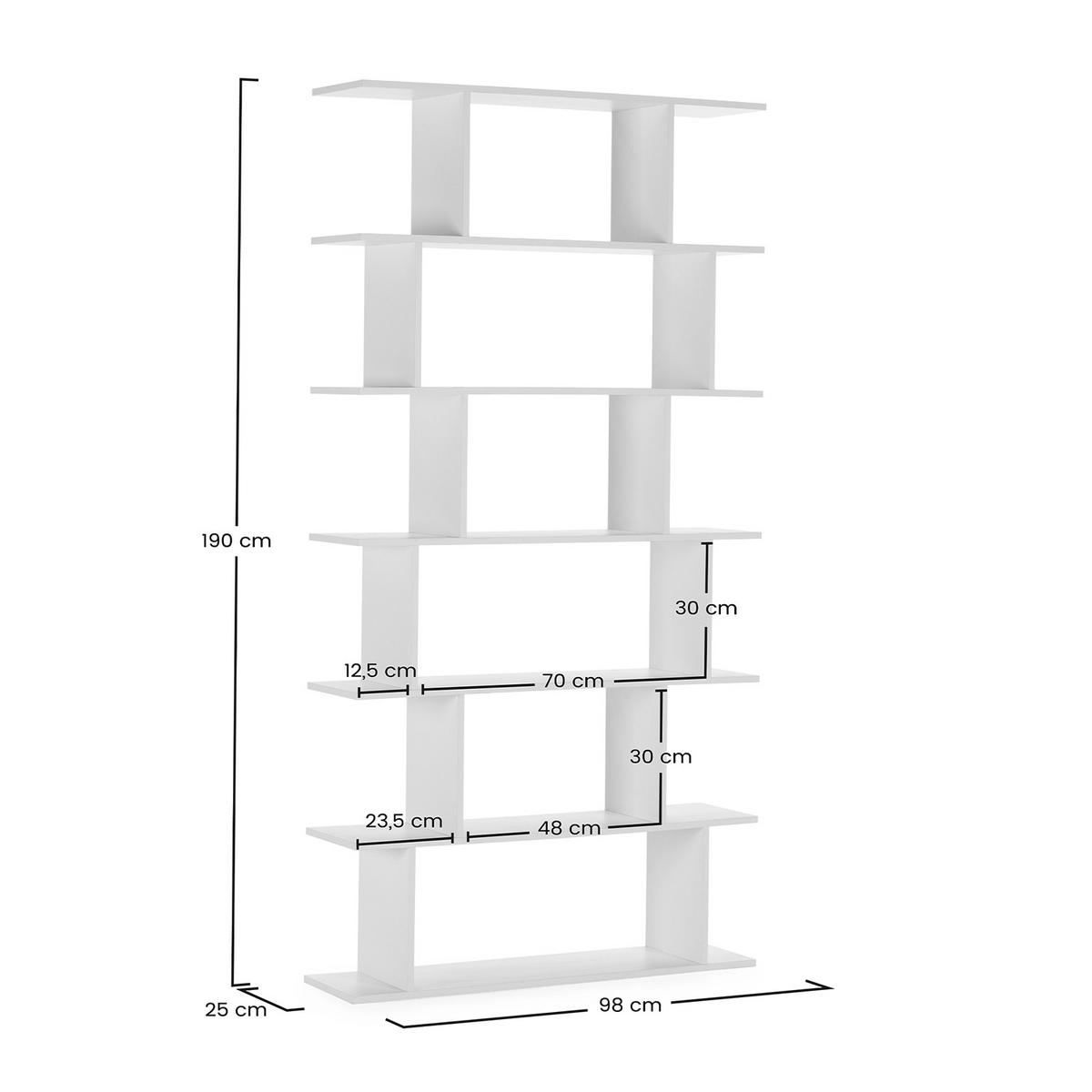 REGAL Osaka 6 fächern weiße Farbe - Weiß, Holzwerkstoff (98/191/25cm) - VS Venta-stock