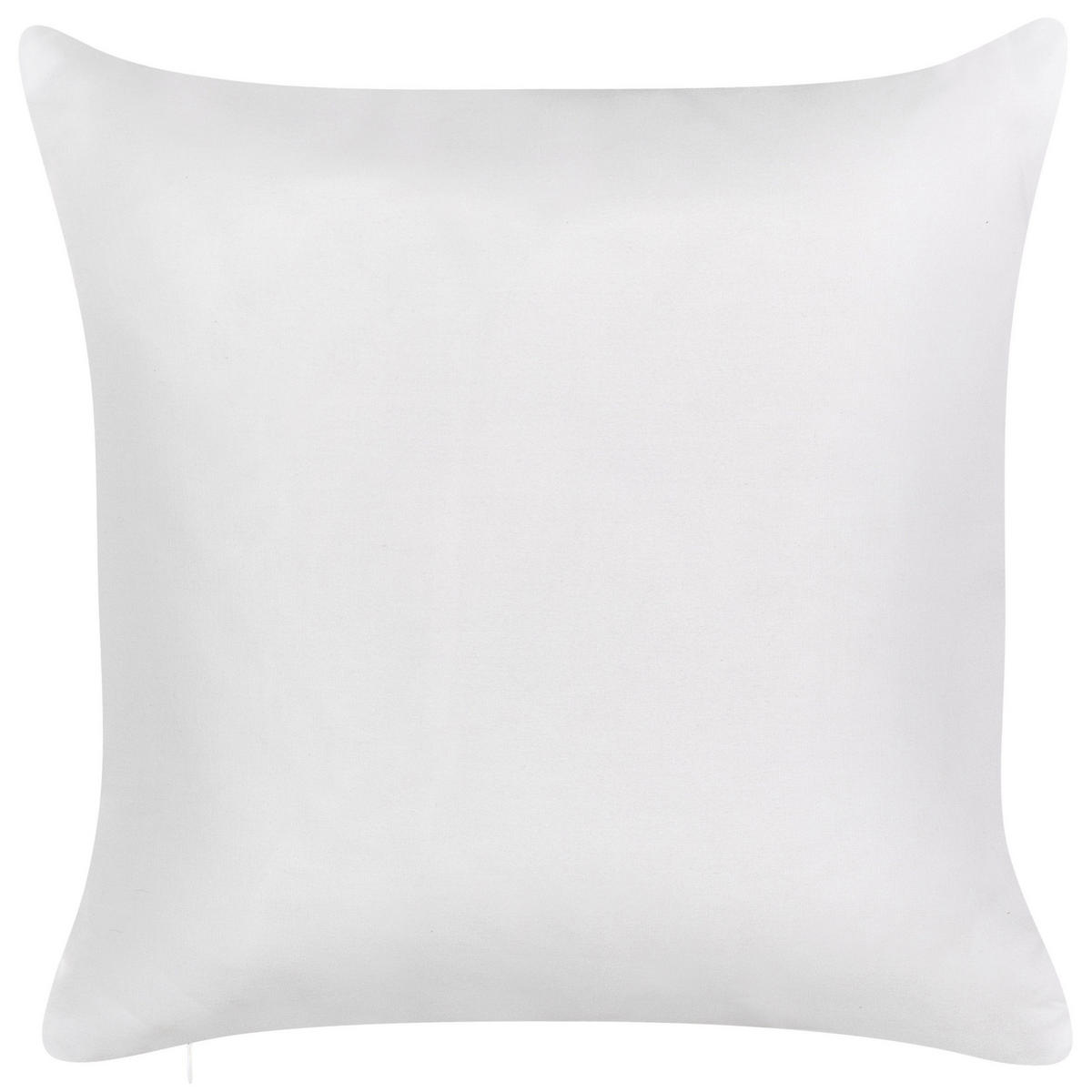 GARTENKISSEN 2er-Set Blattmotiv weiß/blau 45/45 cm Torbora - Weiß, Textil (45/45cm) - Beliani