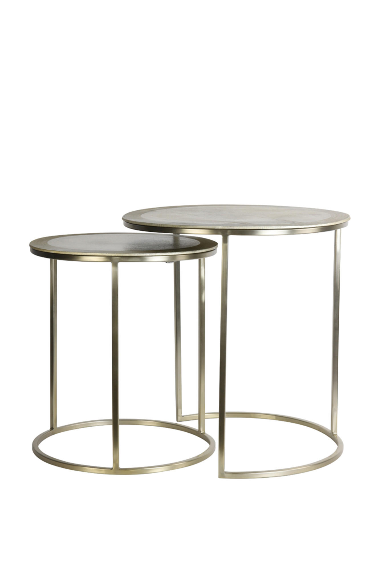 BEISTELLTISCH Talca Gold Ø50/52 cm 2er-Set - Goldfarben, Metall (50/50/52cm) - Light & Living