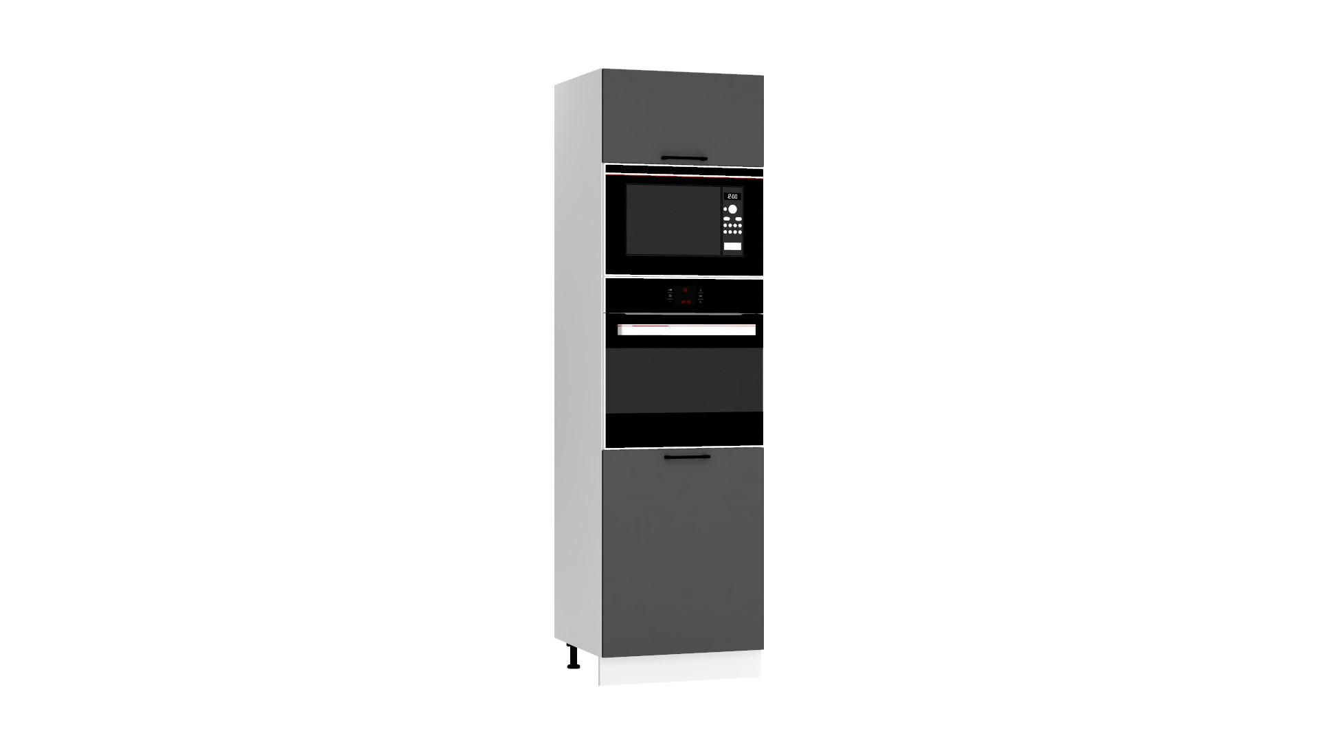 MIKROWELLENUMBAUSCHRANK D60PK MVP/L - Morvex - Stilvolles Küchenelement - Anthrazit, Holz/Metall (60/213.3/56cm) - ROYAL24_MARKT