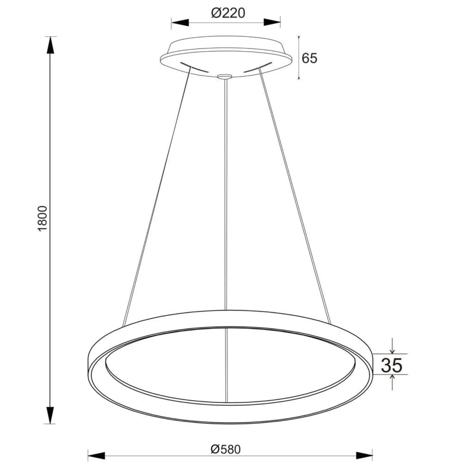 PENDELLEUCHTE Merope 600 Verkehrsweiß - Weiß, Metall (29/29/6cm) - click-licht