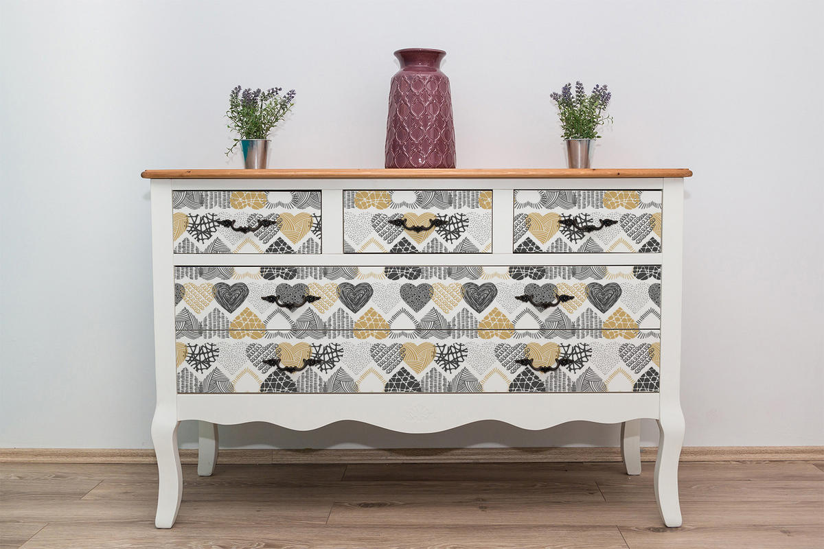 MÖBELAUFKLEBER 100x50 cm Cartoon-Herzen - Multicolor, Kunststoff (100/50/50cm) - TULUP