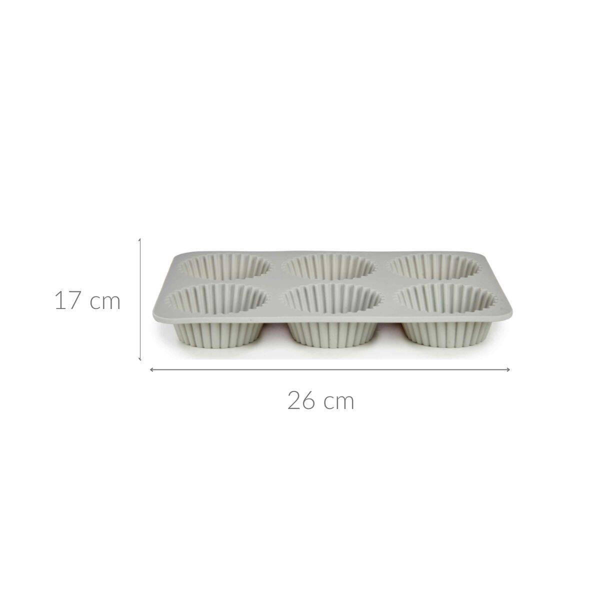 MUFFINFORM Silikon 26/17/3 cm - Hellgrau, Kunststoff (17/3/26cm) - Kinvara