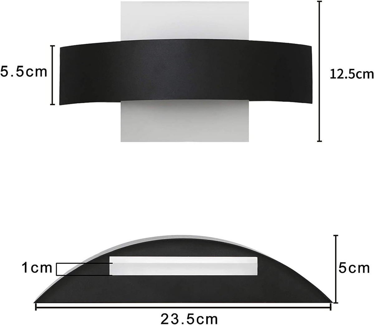 LED nástěnné svítidlo Yatman 24/13/5cm - černá, kov (13/5/24cm) - Nettlife