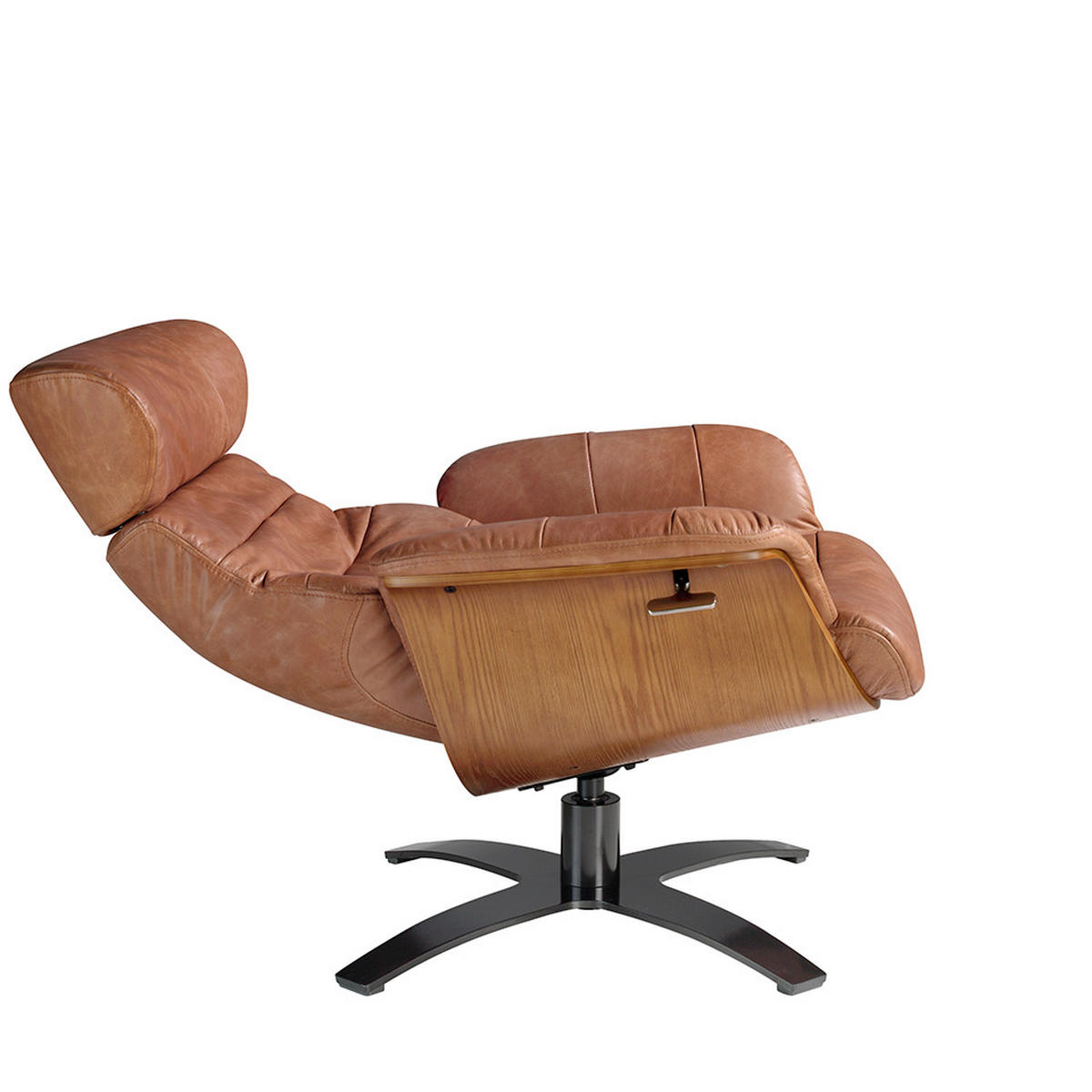SESSEL Leder Braun und Grau 80 / 84 / 100 cm - Dunkelgrau/Braun, Leder (80/100/84cm) - ANGEL CERDA