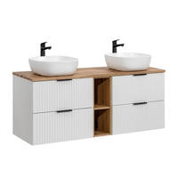 DOPPELWASCHTISCH 140.8cm Adriel Weiß - Weiß, Holzwerkstoff (140.8/59/46cm) - Petits-meubles