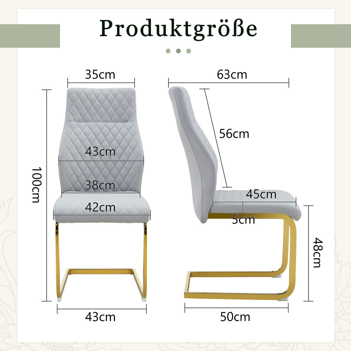 SCHWINGSTUHL DE-36566 2er-Set mit PU-Bezug und Metallrahmen Hellgrau - Hellgrau, Metall (63/100/43cm) - ComfortXL